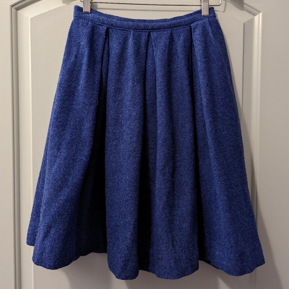 Vintage Blue Wool Skirt